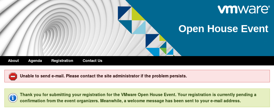 "Open House website bug"